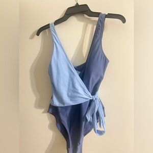 Summersalt Women's One Piece Swimsuit in Light and Dark Blue